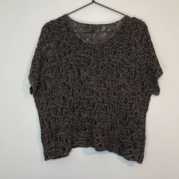 Eileen Fisher Wrapped Sparkle Jacquard Pullover M Petite - Picture 4 of 6